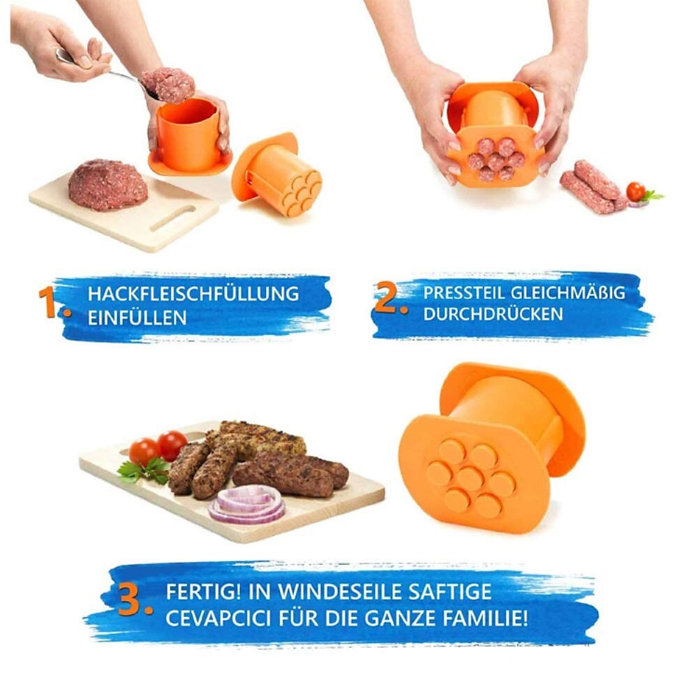 Machine à saucisses manuelle, remplisseur de viande de saucisse cevapcici à une presse, pour hachoir à viande manuel de 2025 ? $8.99 –P3