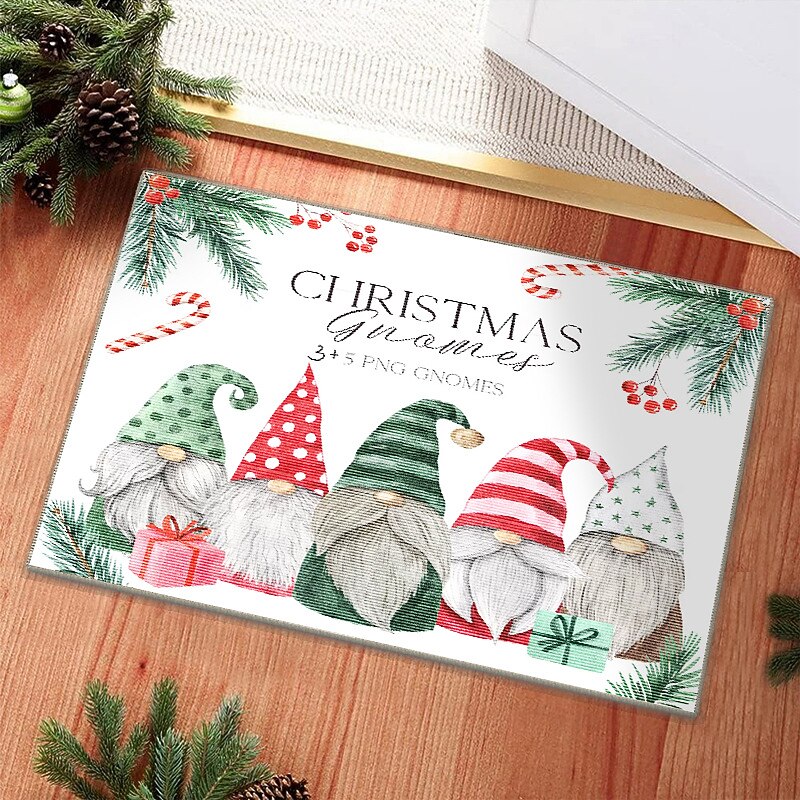 Weihnachts-Fußmatte, weihnachtlicher Willkommensteppich für die Dekoration der Haustür, Badezimmerteppich, Fußpolster, Eingangsbereich 2025 - $10.99 –P8
