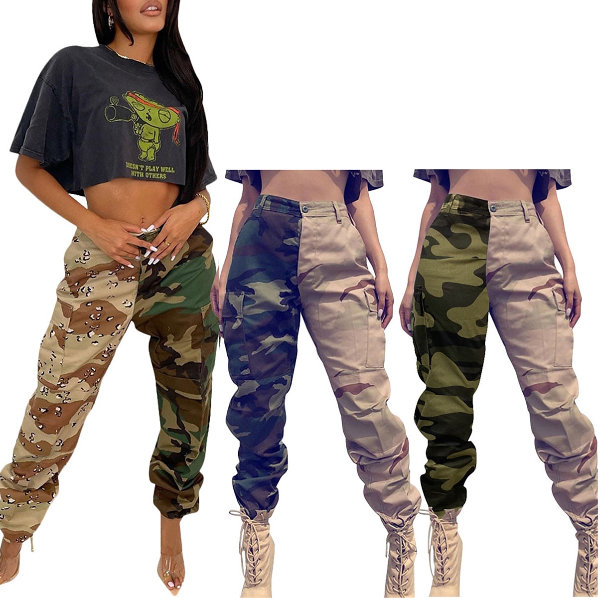 Women's Cargo Pants Pants Trousers Full Length Active Fashion Outdoor Street Khaki Army Green S M Fall Winter 2023 - US $34.99 –P1