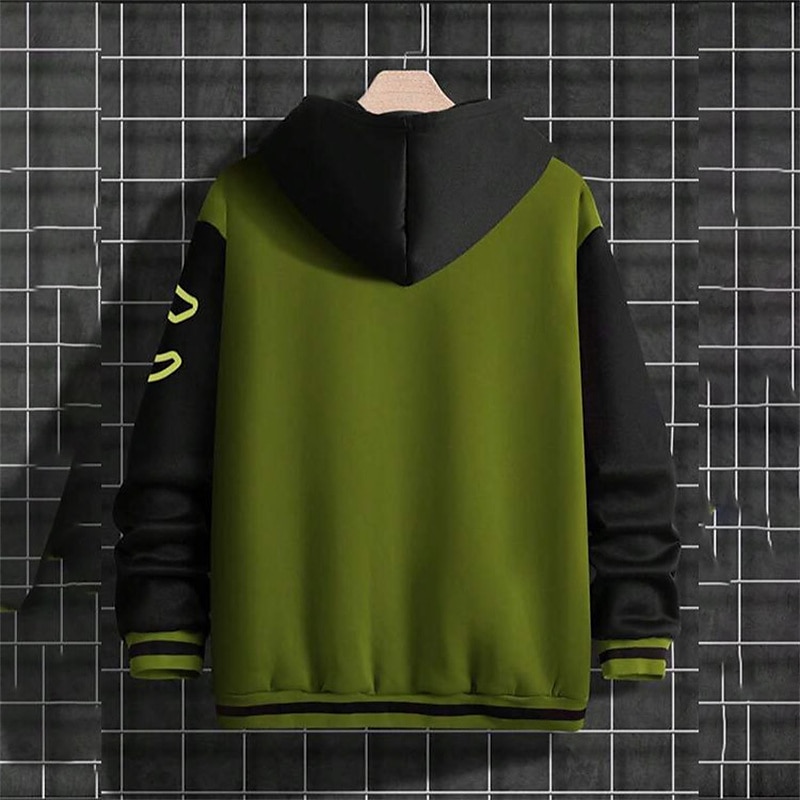 Voor heren Bomberjack Overgangsjack Varsity-jas Buiten Vakantie Warm Knop Zak Herfst Winter Kleurenblok Modieus Streetwear Opstaande boord Normaal Appel Groen Zwart Bordeaux Bruin Groen Jacks 2025 - $28.99 –P11