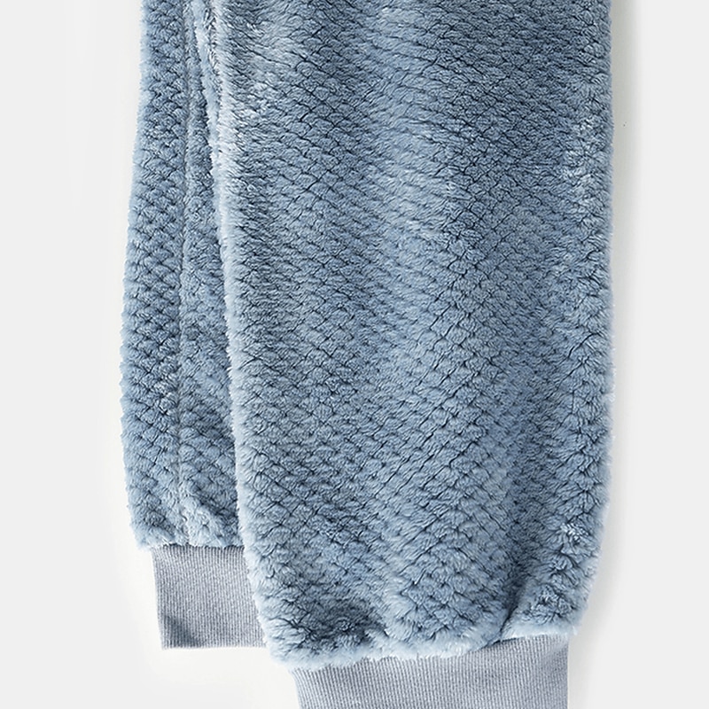 Per uomo loungewear Pigiami Set pigiama Top e pantalone del pigiama 2 pezzi Liscio Moda Informale Comoda Interni Giornaliero Flanella Comfort Girocollo Manica lunga Pullover Pantaloni da jogger Vita del 2025 a $49.99 –P15