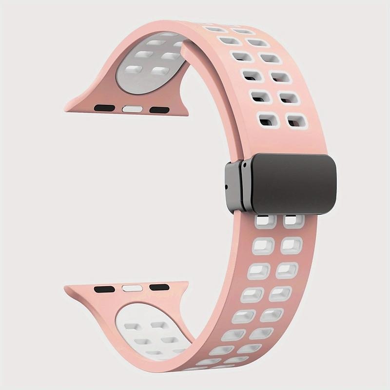 Bracelets de montre intelligente pour Apple Watch 44 mm 40 mm 49 mm 38 mm 45 mm 41 mm 42 mm bracelet en silicone bicolore sport pour femme + bracelet de remplacement à fermoir en D magnétique pour de 2025 ? $13.99 –P14