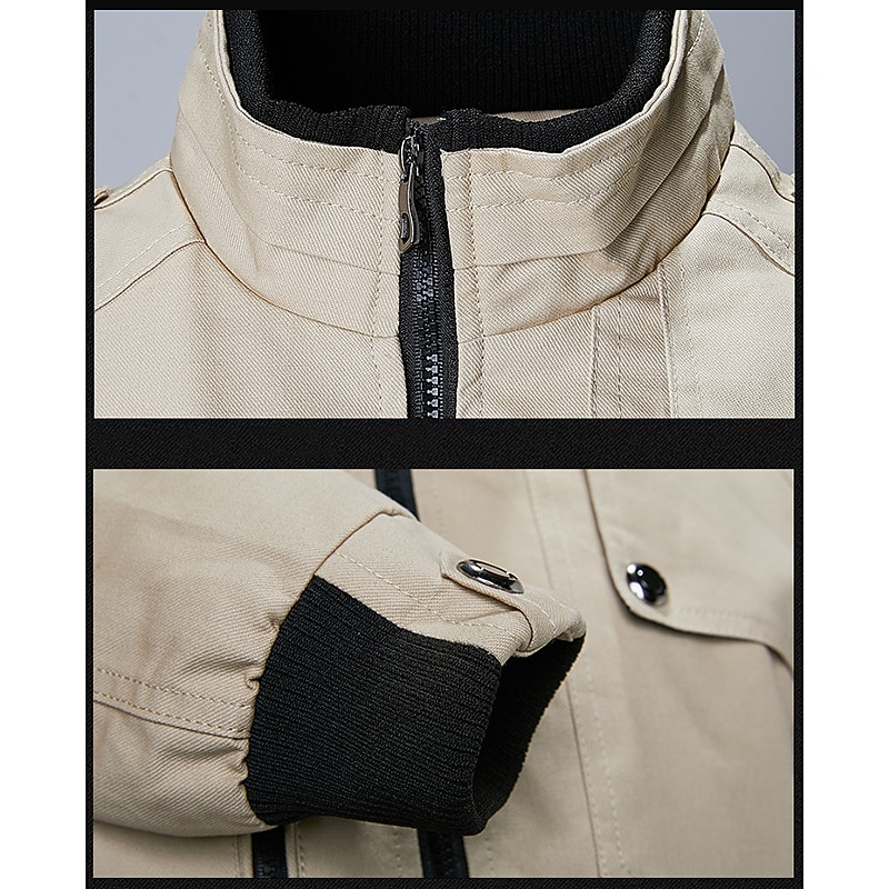Per uomo Giacca da camionista Giubbotto bomber Giacca utility Giacca di transizione All'aperto Abbigliamento quotidiano Indossabile Tasca Primavera & Autunno Semplice Moda Streetwear Colletto Mao del 2026 a $41.99 –P6