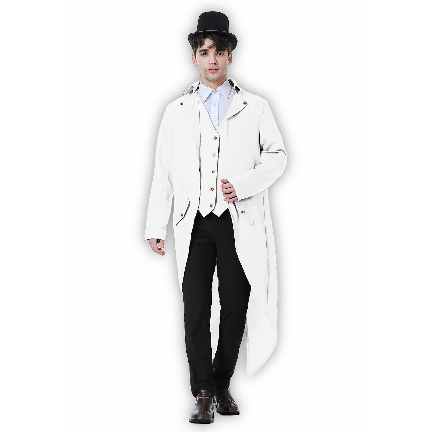 Men's Steampunk Vintage Tailcoat Jacket Medieval Costume Gothic Victorian Halloween Frock Coat 2025 - $29.99 –P12