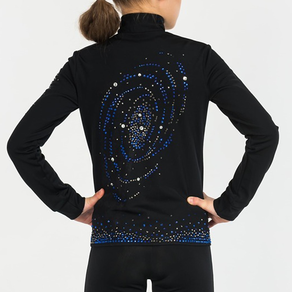 Fleecejack voor kunstschaatsen Dames Voor meisjes Schaatsen Jack Kleding Bovenlichaam Zwart Rekbaar Opleiding Wedstrijd Kunstschaatskleding Thermisch Warm Kristal / Bergkristal Lange mouw Schaatsen 2025 - $78.99 –P4