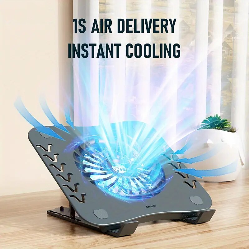 bærbar stativ med kjølevifte sammenleggbar bærbar radiator og holder kjøleputebrakett med lydløs vifte for macbook nettbrett notebookstativ bord for bærbart tilbehør 2025 - $42.99 –P1