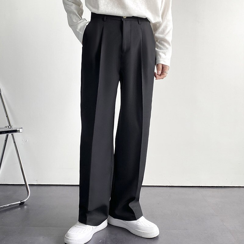 Męskie Garnitury Spodnie Spodnie codzienne Plisowane spodnie Spodnie garniturowe Kieszeń Prosta noga Równina Komfort Oddychający Codzienny Święto Streetwear Elegancki Styl klasyczny Czarny Biały 2025 - $27.99 –P4