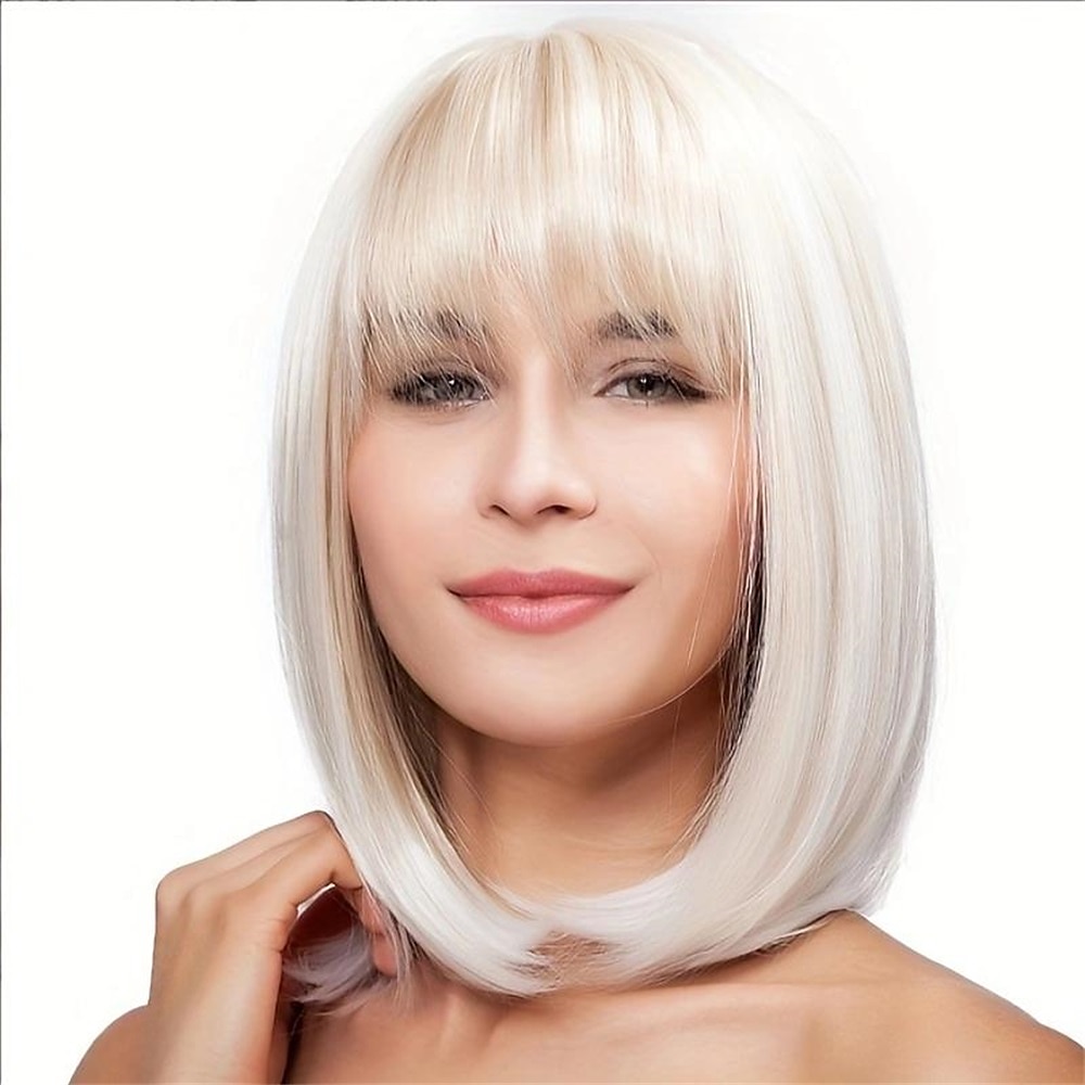 Synthetische Perücken Locken Gerader Pony Perücke Kurz A1 A2 A3 A4 Synthetische Haare Damen Modisches Design Natürlich Komfortabel Blond Braun 2025 - $24.99 –P6