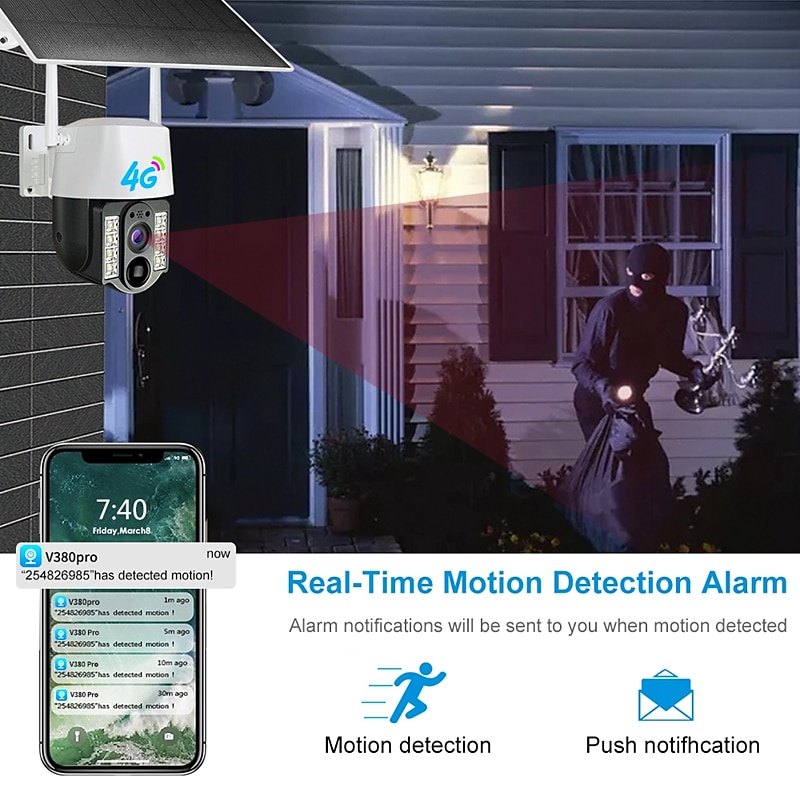 4G Sim Solar Panel Camera Wifi Outdoor CCTV Camara PIR Humanoid Detection Night Vision VC3-W Security Protection Built in Battery 2025 - $87.99 –P6