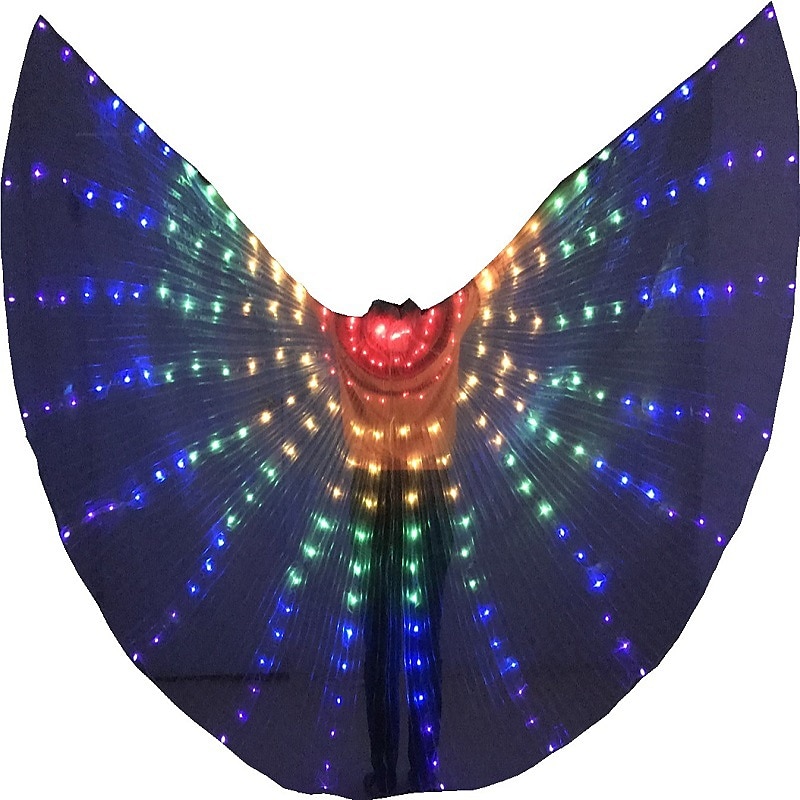 LED Butterfly Glowing Wing Dance Colorful Lighting Glow In the Dark Cloak Performance Costumes with Telescopic Festival Party Carnival Decor Prop 2025 - $59.99 –P3