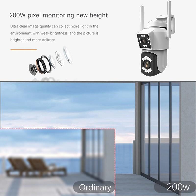 2.4G WIFI Security CCTV Camera Dual Len Wireless IP Camera Two-Way Audio Talk Auto Tracking Waterproof Network Camera Digital Zoom Surveillance PTZ Camera 2025 - $63.99 –P10