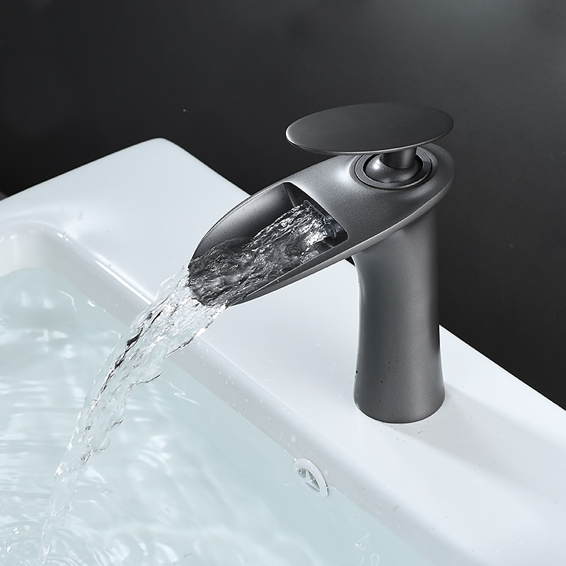 بالوعة الحمام الحنفية - شلال مطلي / طلاء ملون في وسط التعامل مع واحد ثقب واحدBath Taps 2025 - $105.99 –P12