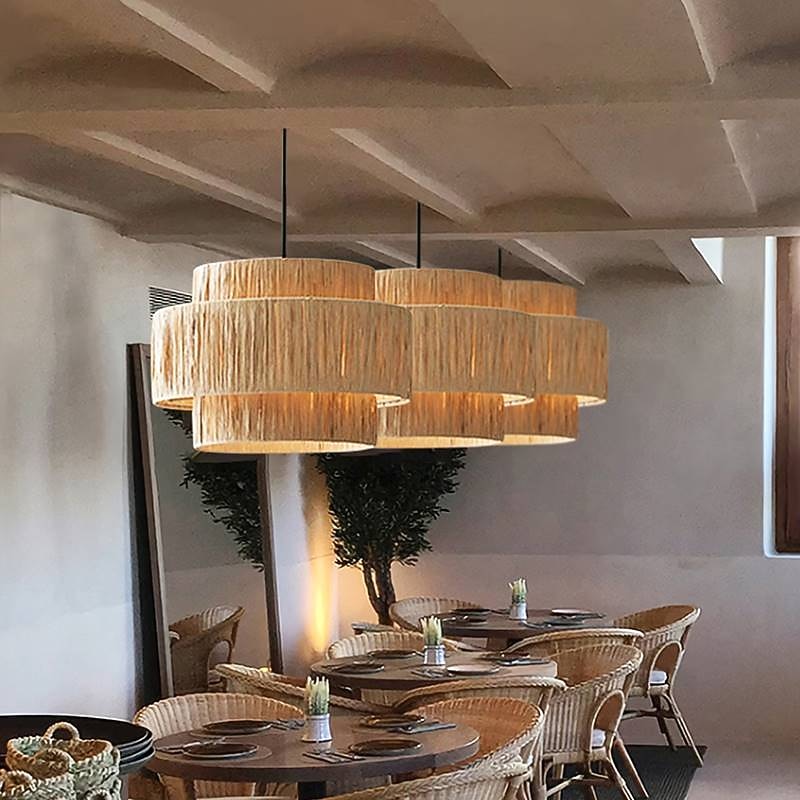 100 cm conception avec îlot Suspension Rotin Traditionnel / Classique Rustique 110-120V 220-240V de 2026 ? $173.99 –P6