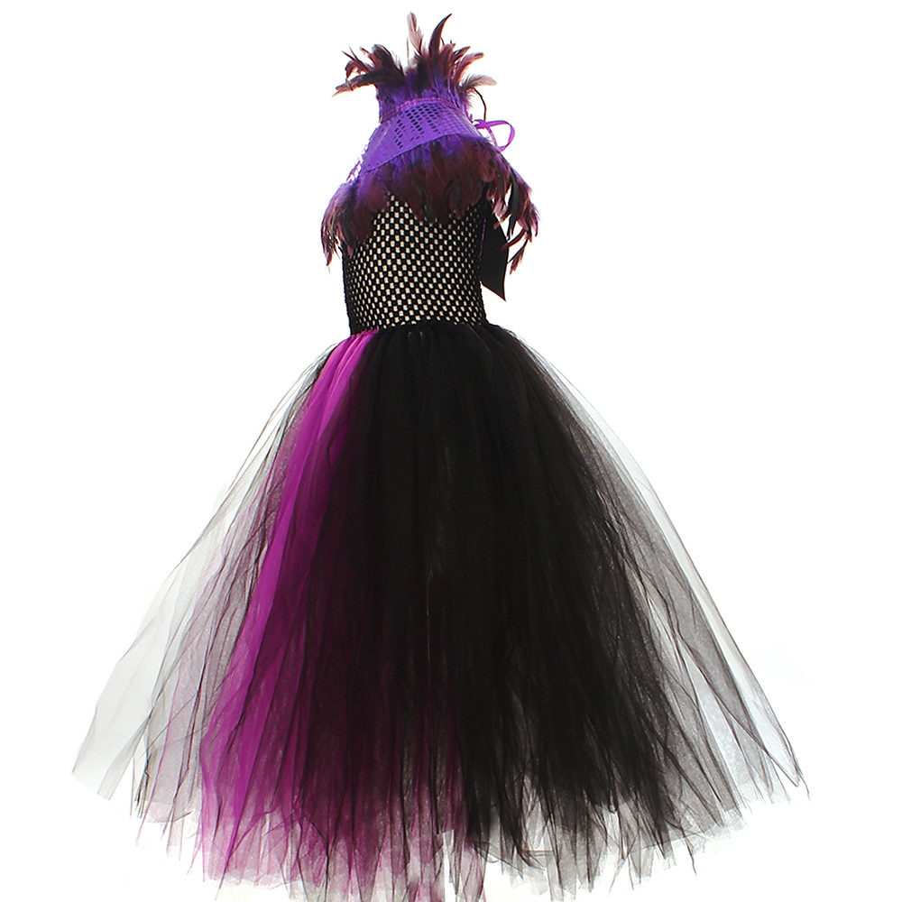 Halloween Hexe Maleficent Walpurgisnacht Kleid Cosplay Kostüm Tutu Kinder Mädchen Cosplay Halloween Leistung Party Halloween Halloween Karneval Maskerade Einfaches Karnevalskostüm 2025 - $48.99 –P11