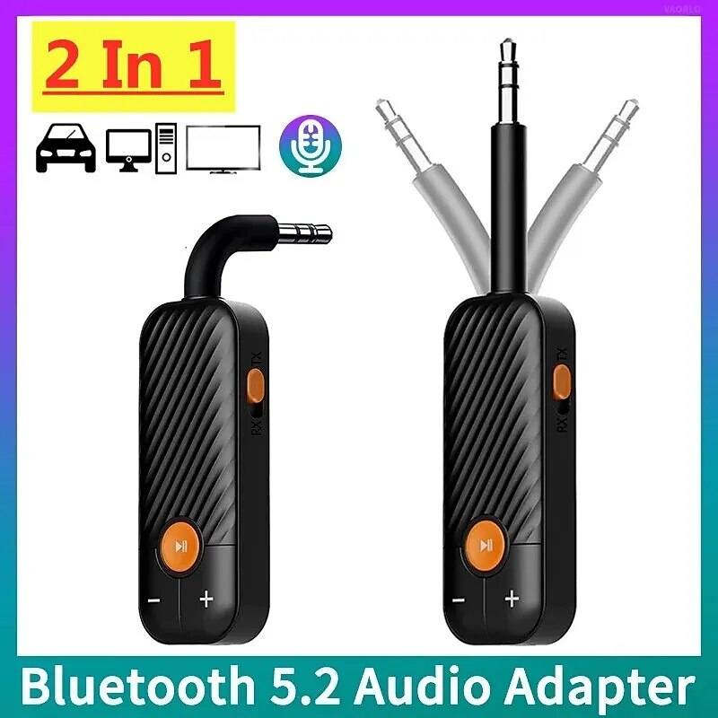 2025年 3.5 ミリメートル aux Bluetooth 5.2 トランスミッターレシーバーミニステレオワイヤレスオーディオアダプタードングル PC tv Bluetooth ヘッドフォンスピーカー  コレクション – $17.99 –P1