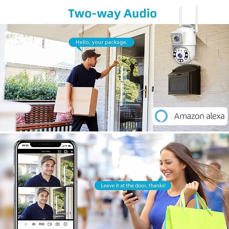 1080P Dual Lens Outdoor Security Camera CCTV Surveillance Camera PTZ Camera 2.4GHz Wireless WiFi Camera Motion Detection Night Vision Auto Tracking Camera IP66 Waterproof 2025 - $51.99 –P7