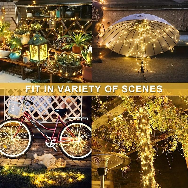 3M Fili luminosi 100/200/300 LED EL Bianco caldo Luce fredda Multicolore Luci per finestre / tende / ghiacciolo Halloween Solare Matrimonio Ad energia solare del 2025 a $23.99 –P5