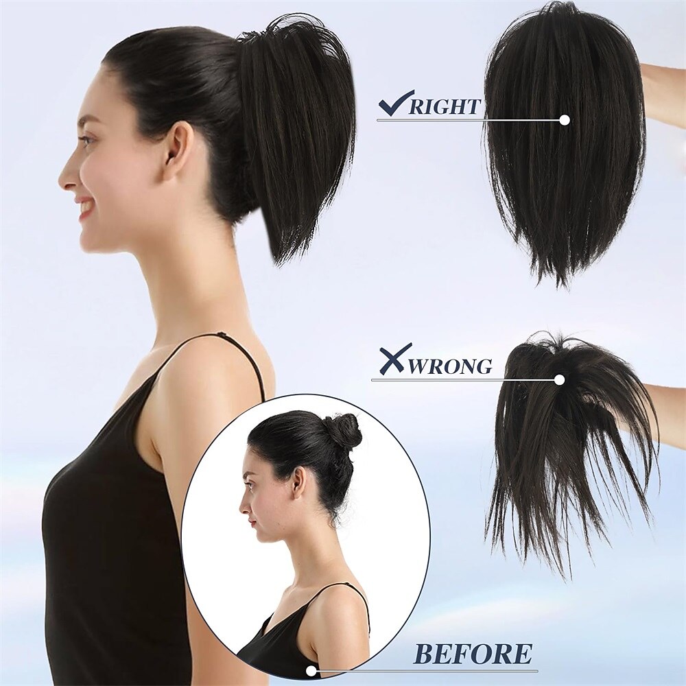 Шиньоны Булочка для волос Хвост с когтем Искусственные волосы Волосы Наращивание волос Прямой Для вечеринок На каждый день Для вечеринки / ужина A1 A2 A3 2026 - $12.99 –P4