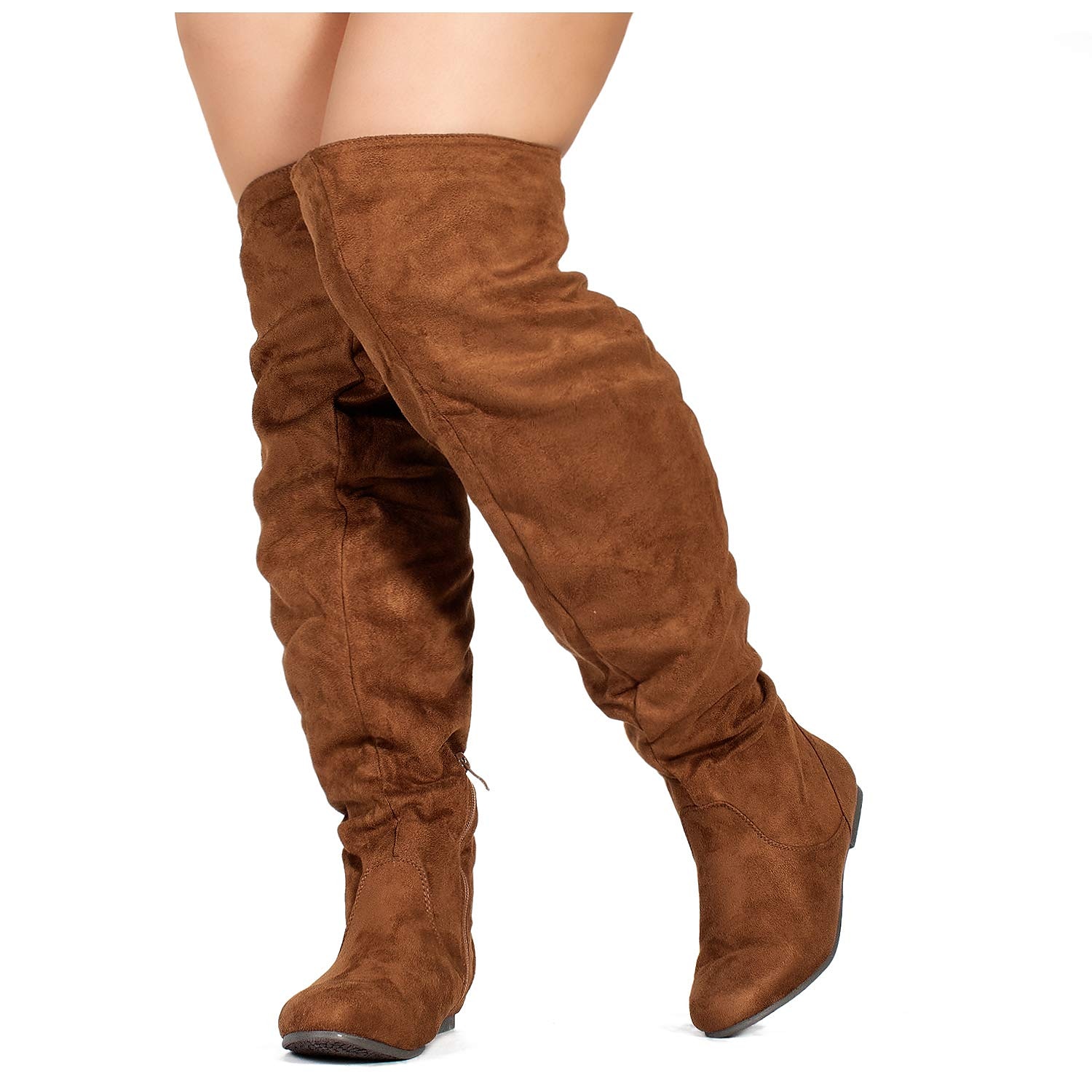 Női Csizmák Fordított bőr cipő Slouchy Boots Extra méret Szabadtéri Napi Tömör szín Térd fölé érő csizmák Középborjú csizma Tél Cipzár Lapos Kerek orrú Alkalmi Kényelmes minimalizmus Fordított bőr 2025 - $54.99 –P18