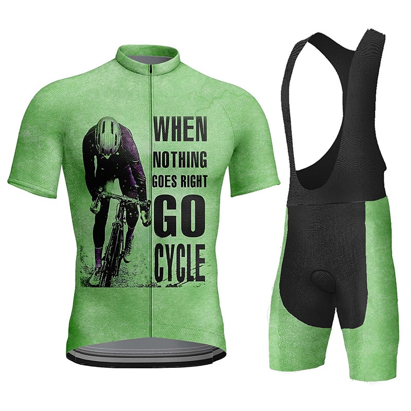 Hombre Maillot de ciclismo con culotte corto con tirantes Manga Corta MTB Bicicleta Montaña Ciclismo Carretera Verano Rojo Azul Marrón Graphic Letra y Número Bicicleta Almohadilla 3D Secado rápido 2026 - $49.99 –P14