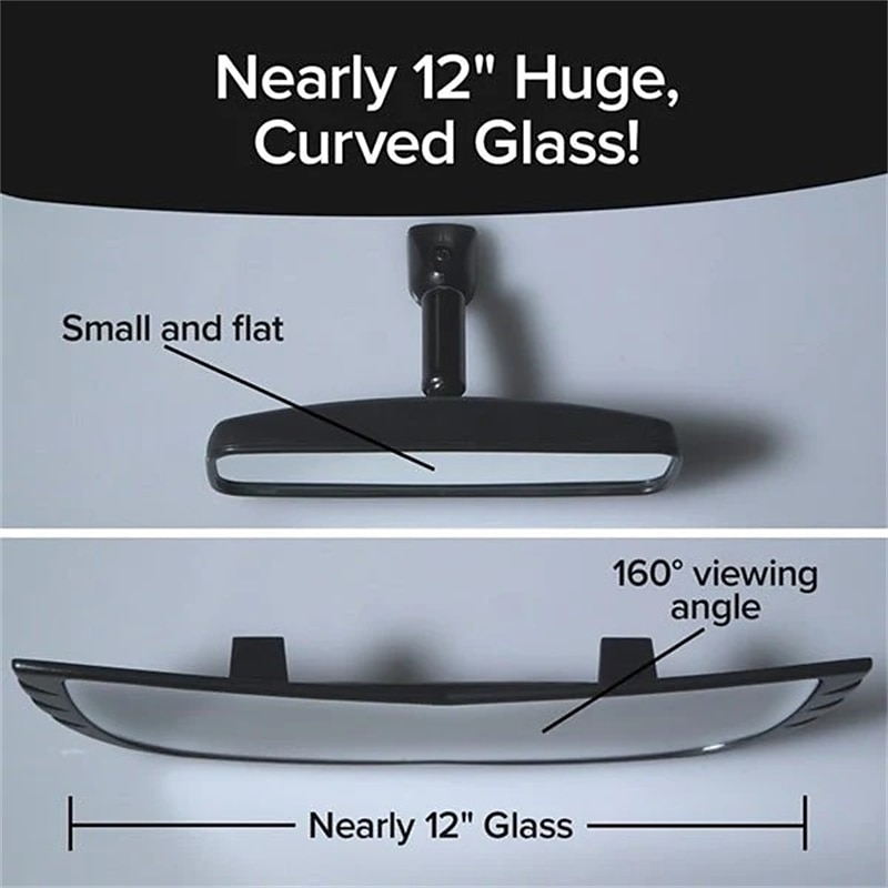 StarFire 1pc Car Wide Angle Rearview Mirror Curved Interior Large Field Of View Inside Mirror Blind Area Auxiliary Mirror 2025 - $17.99 –P5