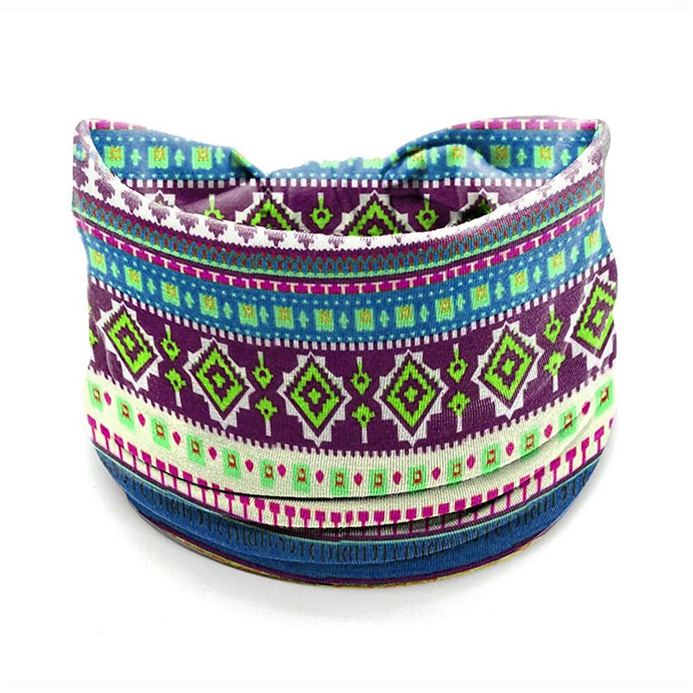 Ethnic Style Floral Headband Bohemian Headband Sports Headband Sweat Absorbing Headband Women's Anti Sweat Wide Headscarf 2025 - $6.99 –P9