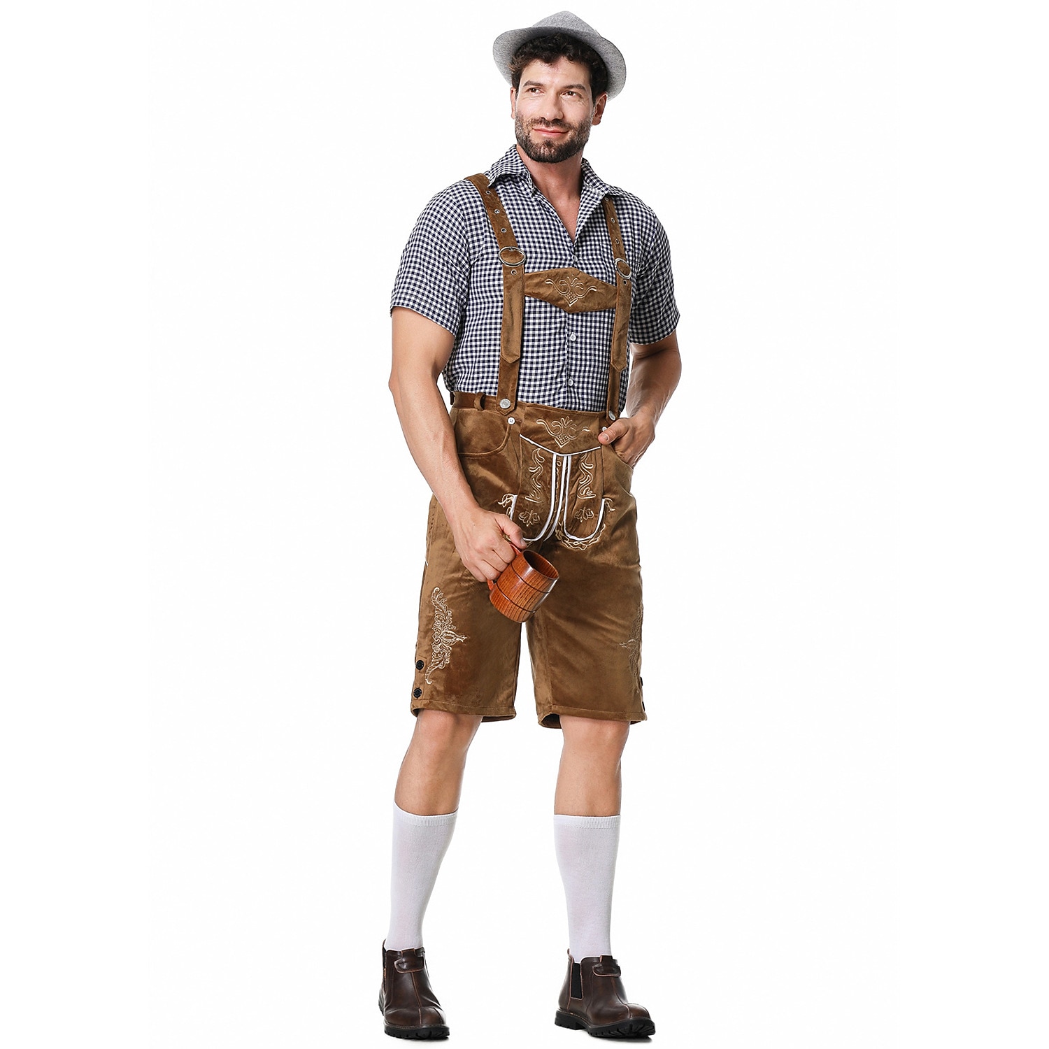 Oktoberfest lederhosen Skjorta Bayersk Bavarian Tyska Ängar Herr Traditionell stil tyg Blus Shorts Hatt 2026 - $66.99 –P13