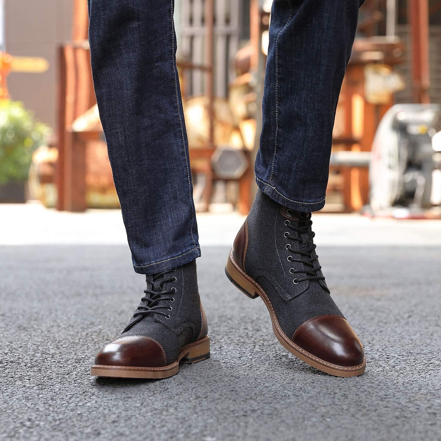 Herren Stiefel Bullock Schuhe Abendschuhe Wanderschuhe Brautkleider schlicht Täglich Leder Komfortabel Stiefeletten / Stiefeletten Halbschuhe Dunkelbraun Schwarz Hell Gray Frühling Herbst 2025 - $59.99 –P4
