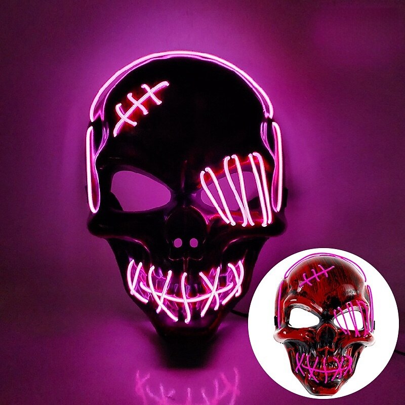 halloween izzó maszk led világít csontváz kalóz maszk halloween maszk fesztiválra cosplay halloween kellékek karneváli ajándékok 2026 - $11.49 –P4