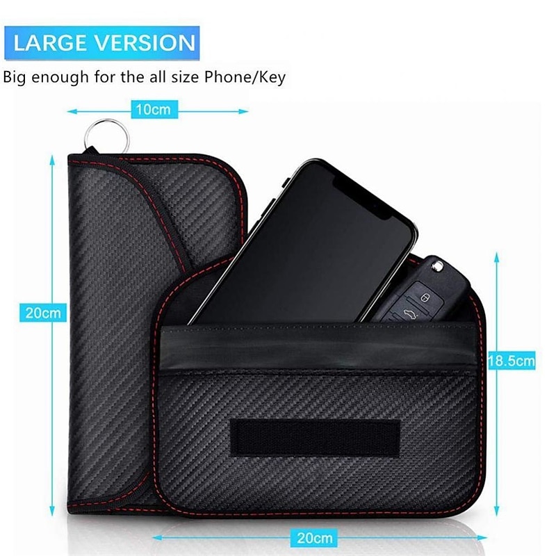 1pc Faraday Bag For Phones Car Keys RFID Signal Blocking Bag Carbon Fiber Case Privacy Protection Key Fob, Anti-Tracking Anti-Hacking Case BlockerYou can clic 2025 - $15.99 –P4