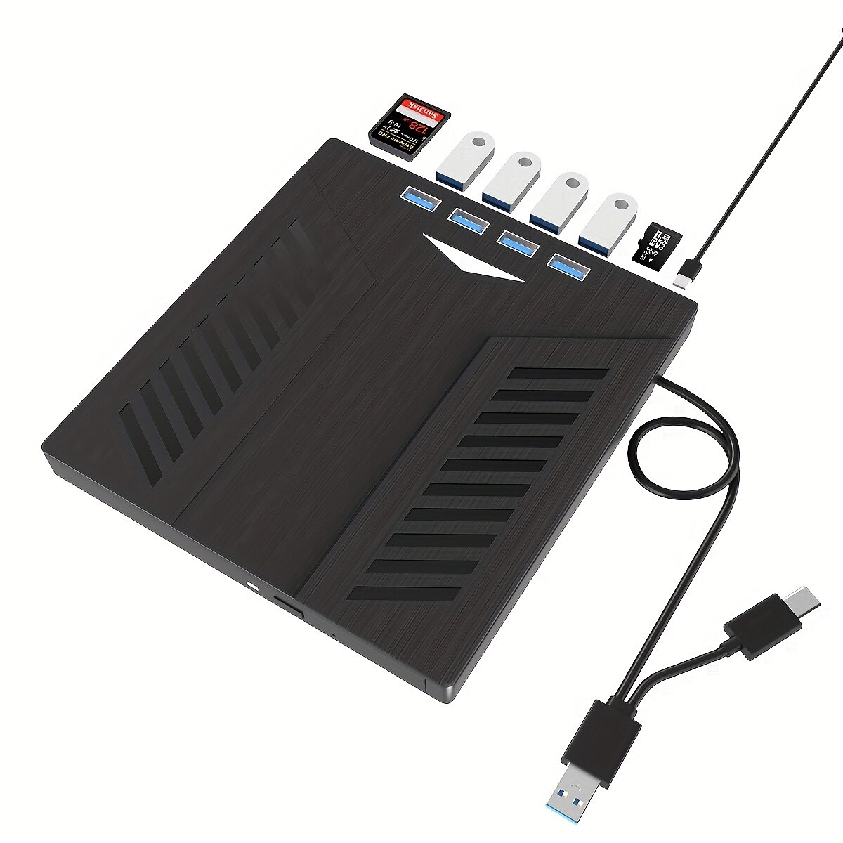 interface hub multifonctionnel lecteur optique externe prend en charge la carte mémoire carte SD prend en charge plusieurs systèmes système Microsoft système Apple système Linux prend en charge les de 2025 ? $47.99 –P1