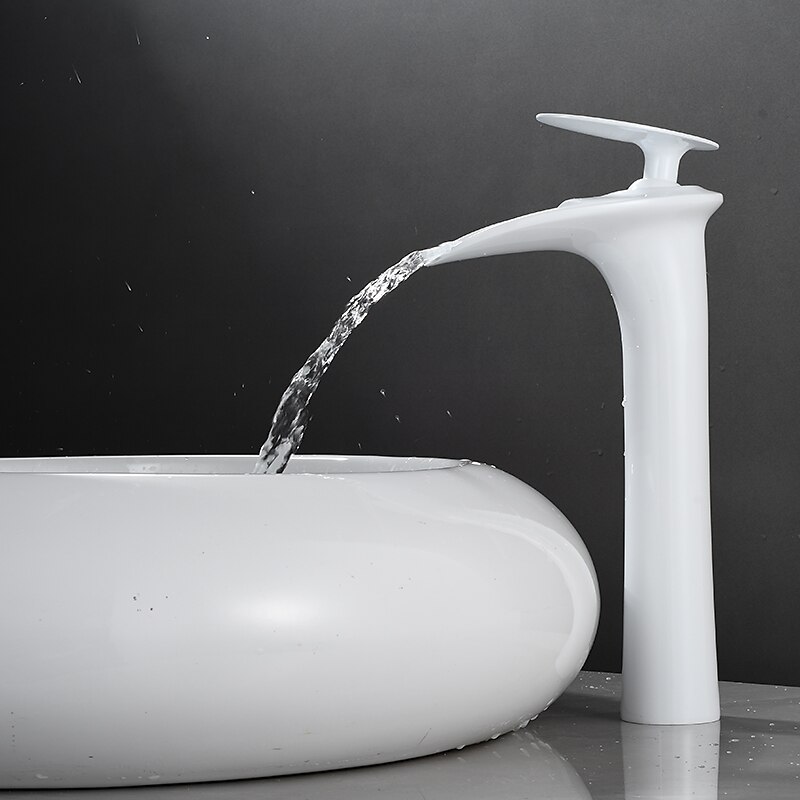 Bathroom Sink Faucet - Waterfall Electroplated / Painted Finishes Centerset Single Handle One HoleBath Taps 2025 - $97.99 –P5