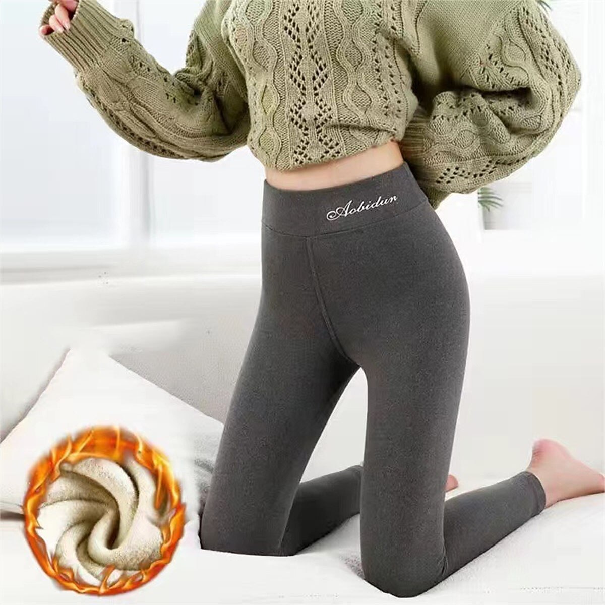 Per donna Ghette Di tendenza Streetwear Lunghezza intera Vita alta Alfabetico Vita elastica Molto spesso Tenere al caldo Morbido Comodo Media elasticità Esterno Giornaliero Da tutti i giorni Grigio del 2025 a $15.99 -P5