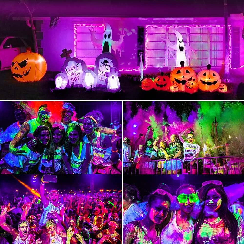 LED Svart Lys 1-2 Pakke med 30W 60W 120W UV Flomlys 395nm-405nm IP66 Vanntett Høy-effekt Svart Lys Plugg med Bryter (59in) Fester Scener UV Harpiks Herding Maleri Halloween 2025 - $65.99 –P1
