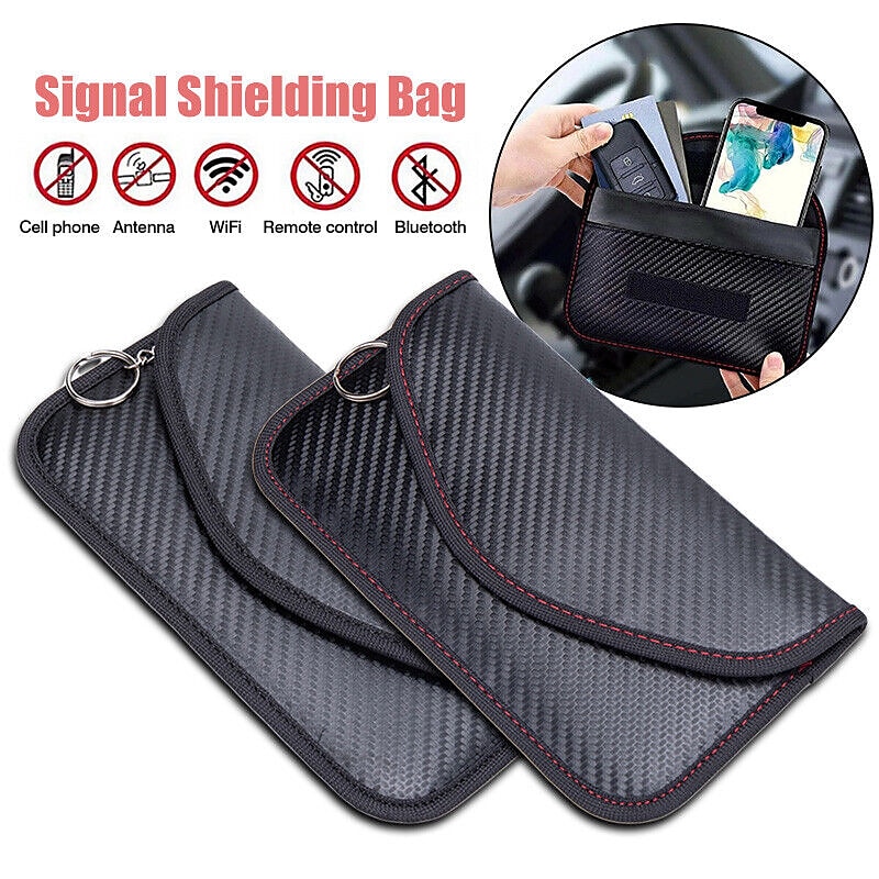 1pc Faraday Bag For Phones Car Keys RFID Signal Blocking Bag Carbon Fiber Case Privacy Protection Key Fob, Anti-Tracking Anti-Hacking Case BlockerYou can clic 2025 - $15.99 –P2