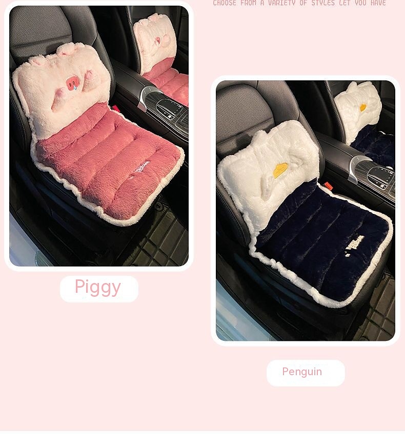 Car Seat Cushion Winter Plush Seat Cushion Universal Car Cushion Winter Car  Pig Cartoon Increase Height And Warmth, Home Stool Warm Cushion - Temu