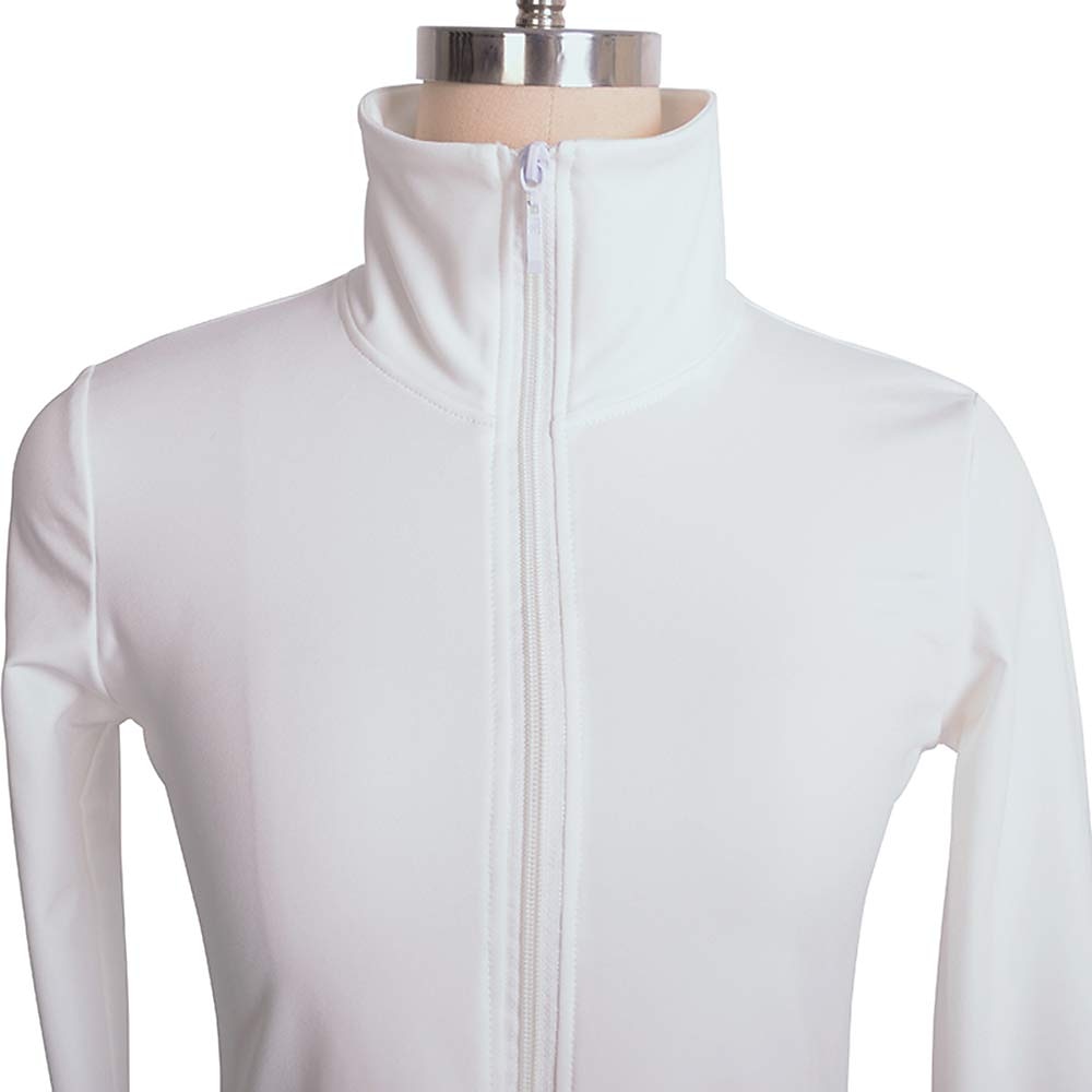 Figure Skating Fleece Jacket Women's Girls' Ice Skating Jacket Top Navy Black White Stretchy Training Competition Skating Wear Thermal Warm Long Sleeve Ice Skating Figure Skating 2025 - $45.99 –P3
