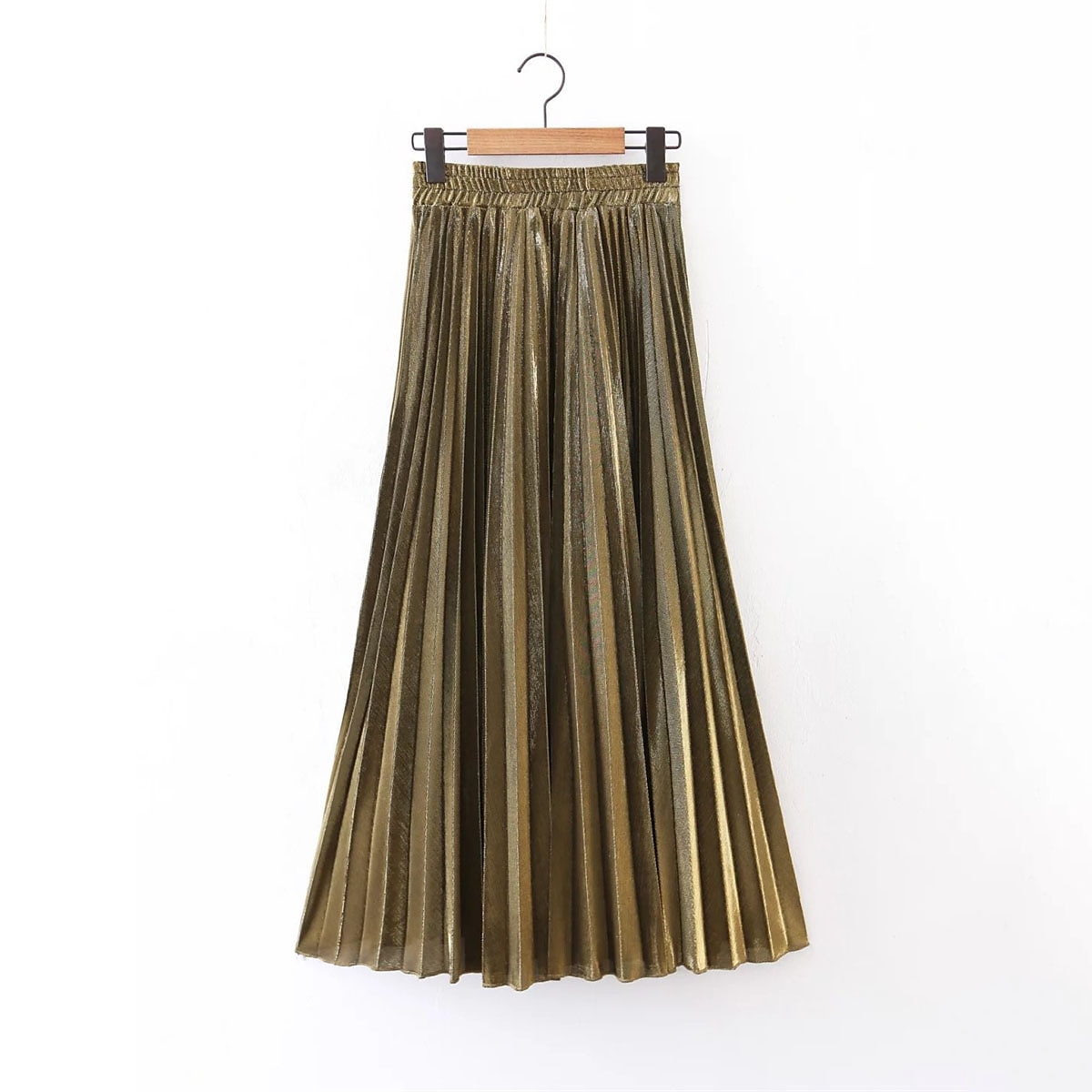 Pentru femei Fustă Linie A Leagăn Fusta lunga Elegant Modă Maxi Talie Înaltă Fuste Mată Plisată Stradă Zilnic Argintiu Roșu Vin Negru Auriu Iarnă Amestec Bumbac Catifea 2025 - $31.99 –P3