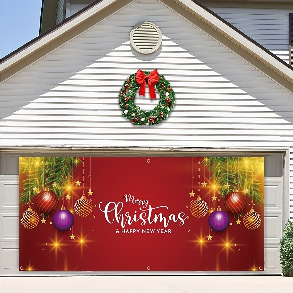 Christmas Outdoor Garage Door Cover Xmas Banner Decoration Large