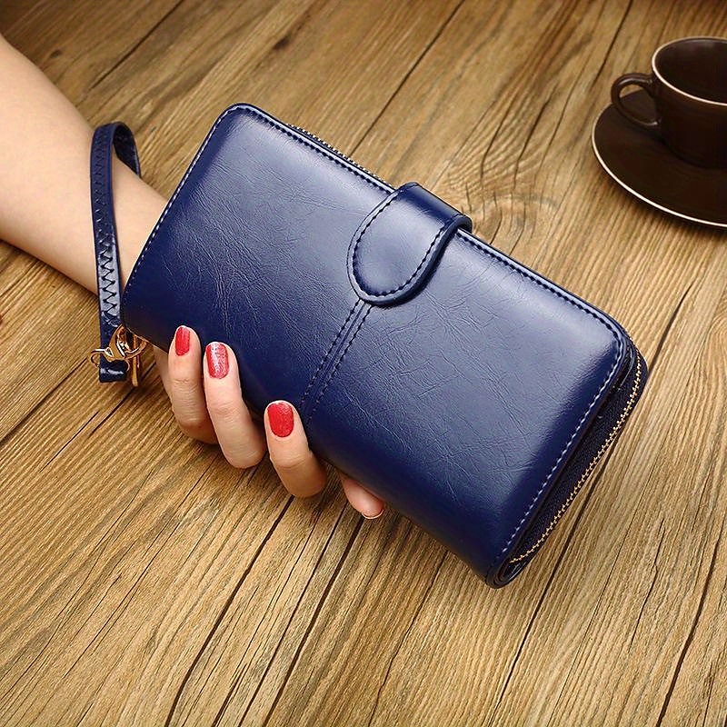 Women's RFID Blocking Faux Leather Wallet - Multi-Compartment Zipper Clutch with Card Slots, Phone Holder, and Wristlet Strap for Travel and Everyday Use 2025 - $18.99 –P8