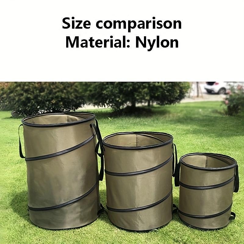 Sac de jardinage pliable de 30 gallons, poubelle de camping, poubelle escamotable/poubelle de recyclage, poubelle de voiture, sac poubelle réutilisable pour l'extérieur, jardin, cour, poubelle de recyclage pliable pour camping de 2025 ? $12.49 –P10