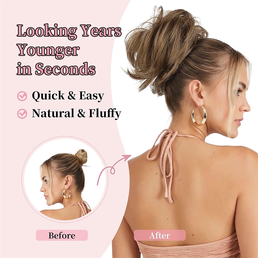 Chignons Knot Clip-in Synthetisch haar Haar stuk Haarextensies Gekruld Feest Alledaagse kleding Feesten & Uitgaan A1 A2 A3 2026 - $16.49 –P15