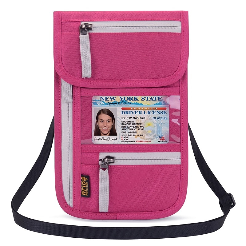 מחזיק דרכון חסימת rfid נסיעות ארנק כרטיס תיק shileding neck pouch security protect רצועה מותאמת תיק faraday 2025 - $14.99 –P14
