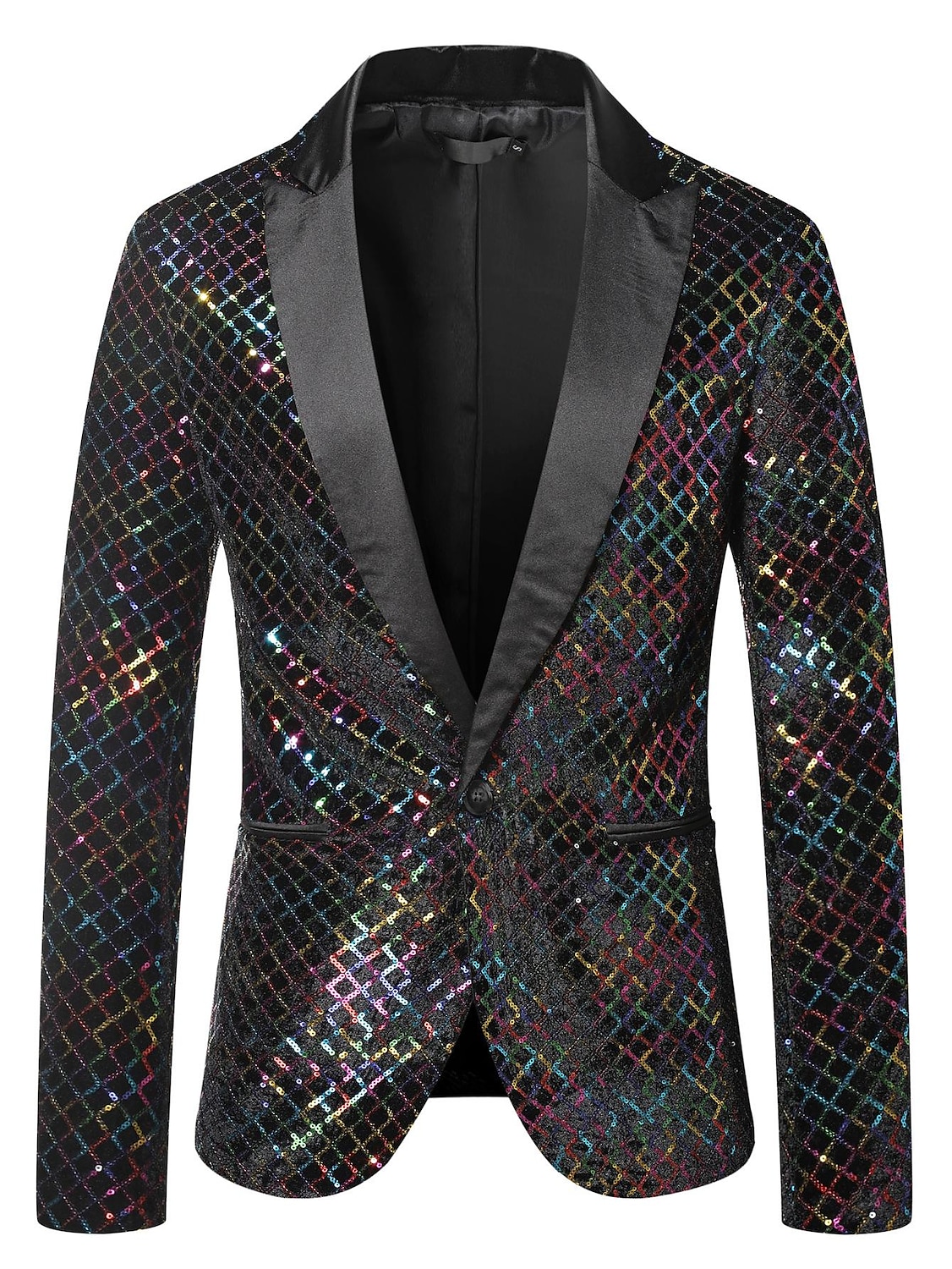 Disco 1980s Suits & Blazers Lapel Collar Blazer Peak Lapel Normal Disco Sequins Men's Halloween Masquerade Party Club Pride Parade Adults' Coat Fall & Winter 2025 - $9.99 –P1