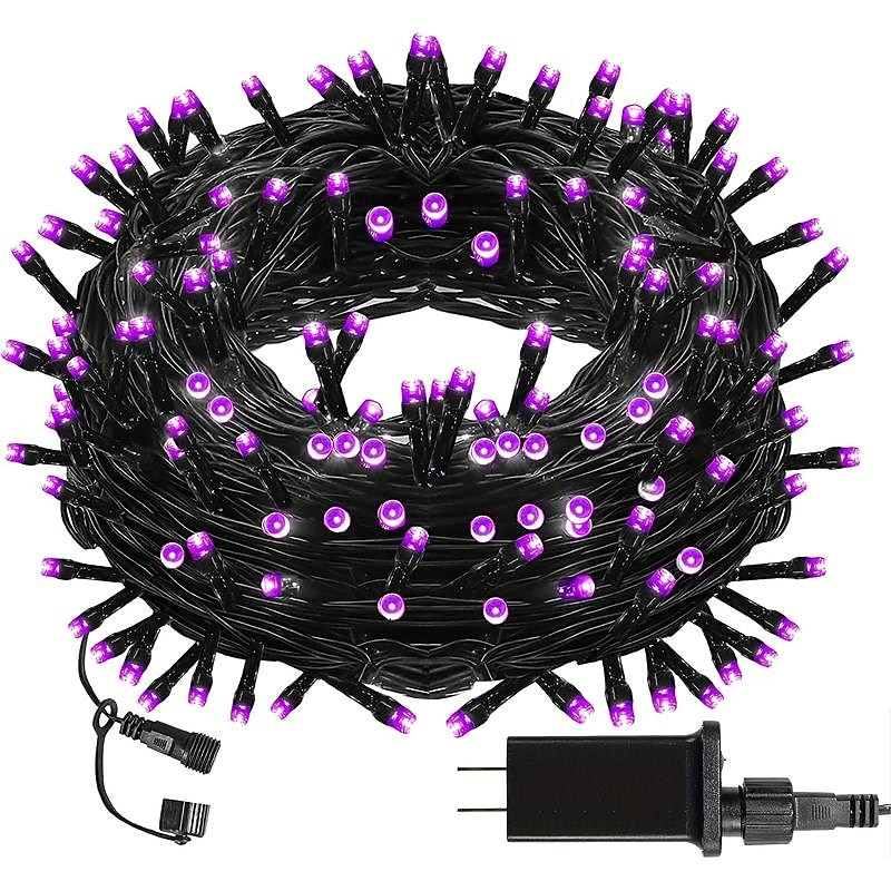 stringa di luce viola di halloween 8 funzioni per interni ed esterni stringa di luce decorativa di halloween spina di sicurezza a bassa tensione 10 metri 100 luci 20 metri 200 luci 30 metri 300 luci del 2025 a $13.99 –P7