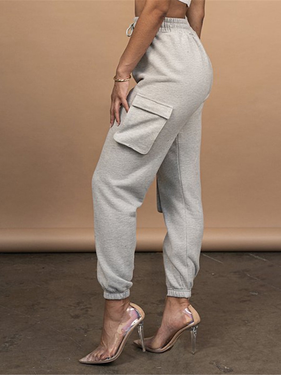 dámské cargo khaki kalhoty dlouhé bavlněné mikroelastické vysoký pas móda streetwear denní jablko zelená černá s m podzim zima 2025 - $29.99 –P4