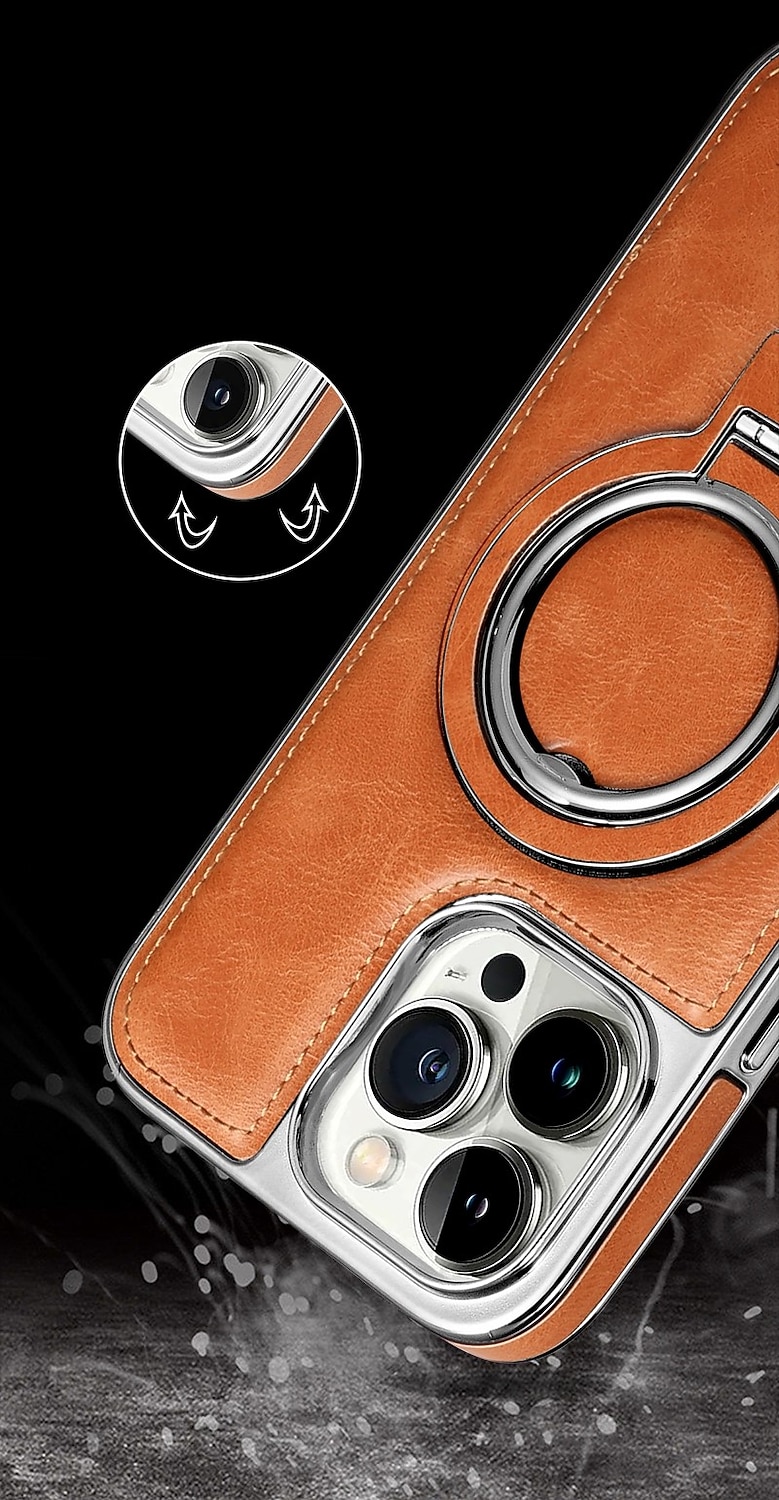 Phone Case For iPhone 16 15 14 Pro Max Plus 13 12 Pro Max Back Cover Magnetic Adsorption with Stand Holder Magnetic Full Body Protective Retro TPU PU Leather 2026 - $23.99 –P3