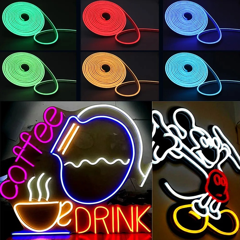 2m-es led neoncsíkos kültéri lámpák 12V vízálló otthoni nappali konyhakert udvari karácsonyi dekorációs világító lámpa 2025 - $10.49 –P4