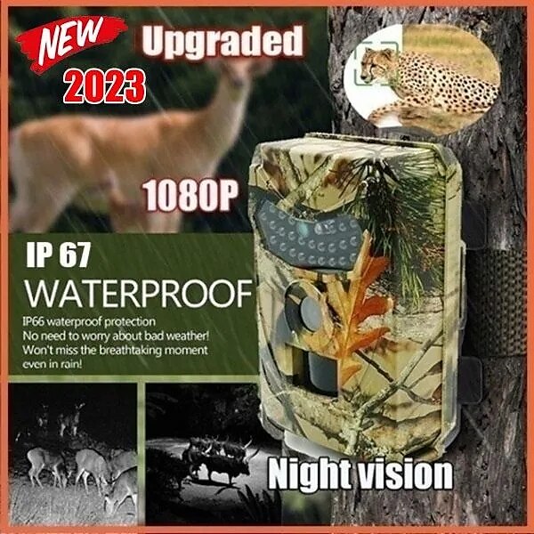 2023 Upgraded version New Wild Camera Photo-Traps 12MP 1080P Motion Triggered Hunting Wildcamera Trap IP66 Waterproof Outdoor Night Vision Trail Camera 2025 - $47.99 –P10
