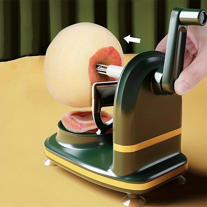 pelapatate rotante automatico per frutta, tagliamele con lame in acciaio inox con affettamele, gadget da cucina del 2025 a $25.99 –P5